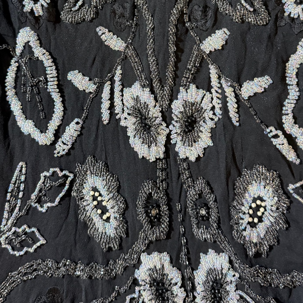 Vintage Y2K 100% Silk Beaded Dress Vintage Beaded Dress Sue Wong Dress Fairy - Picture 5 of 17